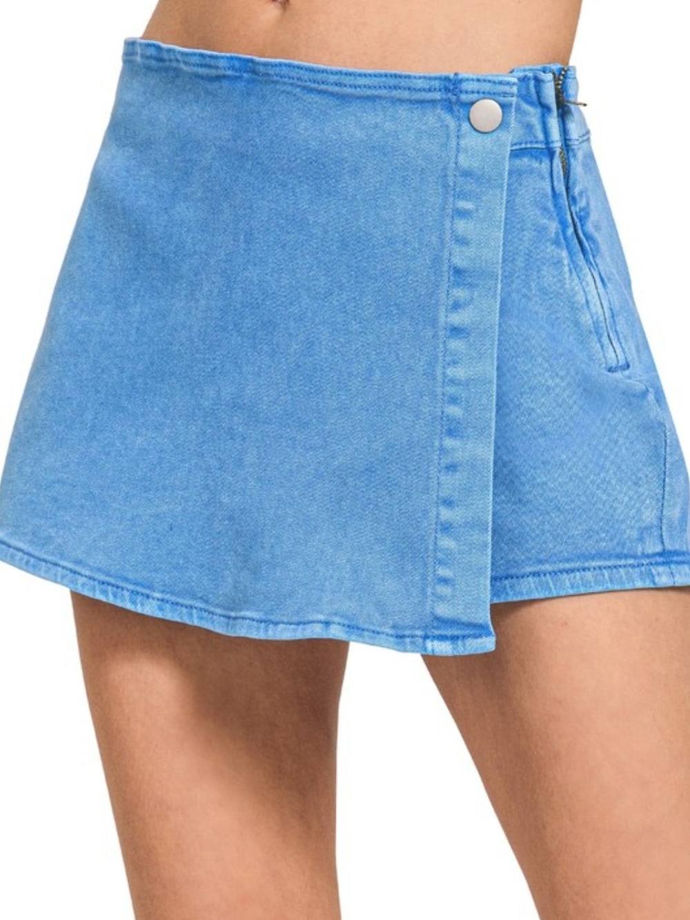Washed Denim Skort